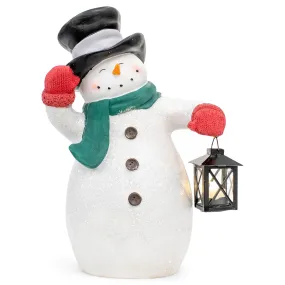 Elanze Designs Waving Snowman 17 inch Resin LED Christmas Door Greeter Figurine