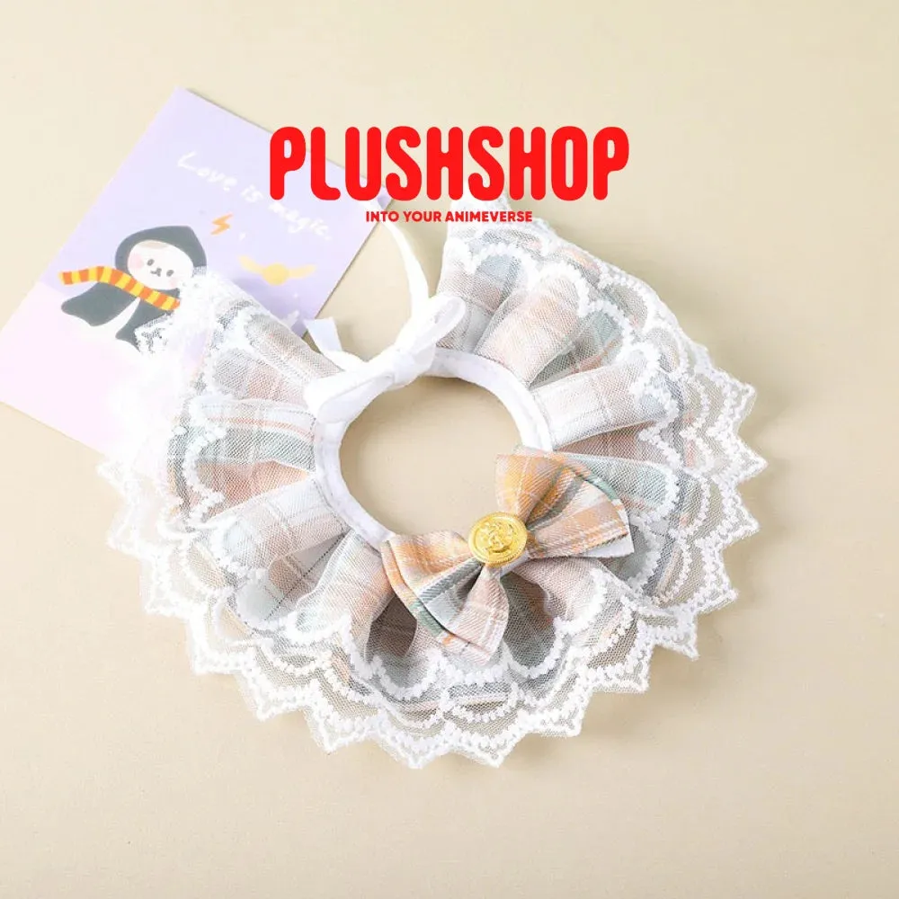 Elegant  lace bow scarf for meow plush