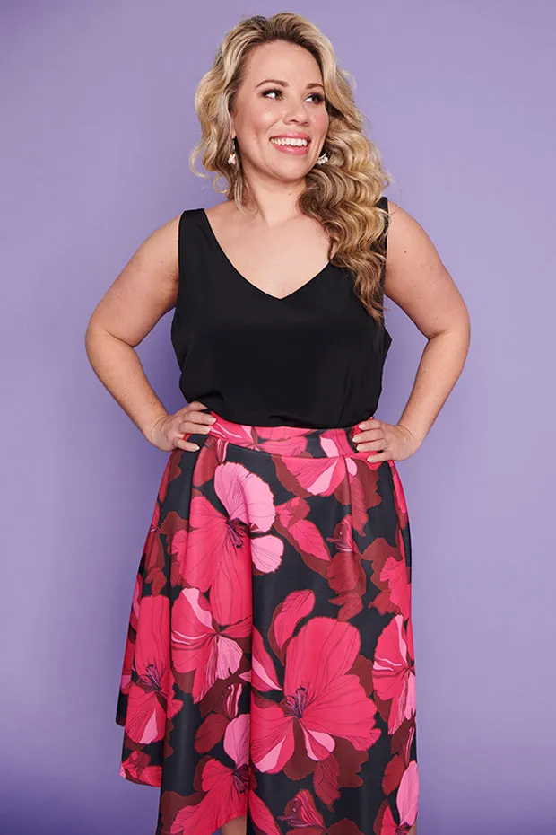 Elena Pink Hibiscus Party skirt