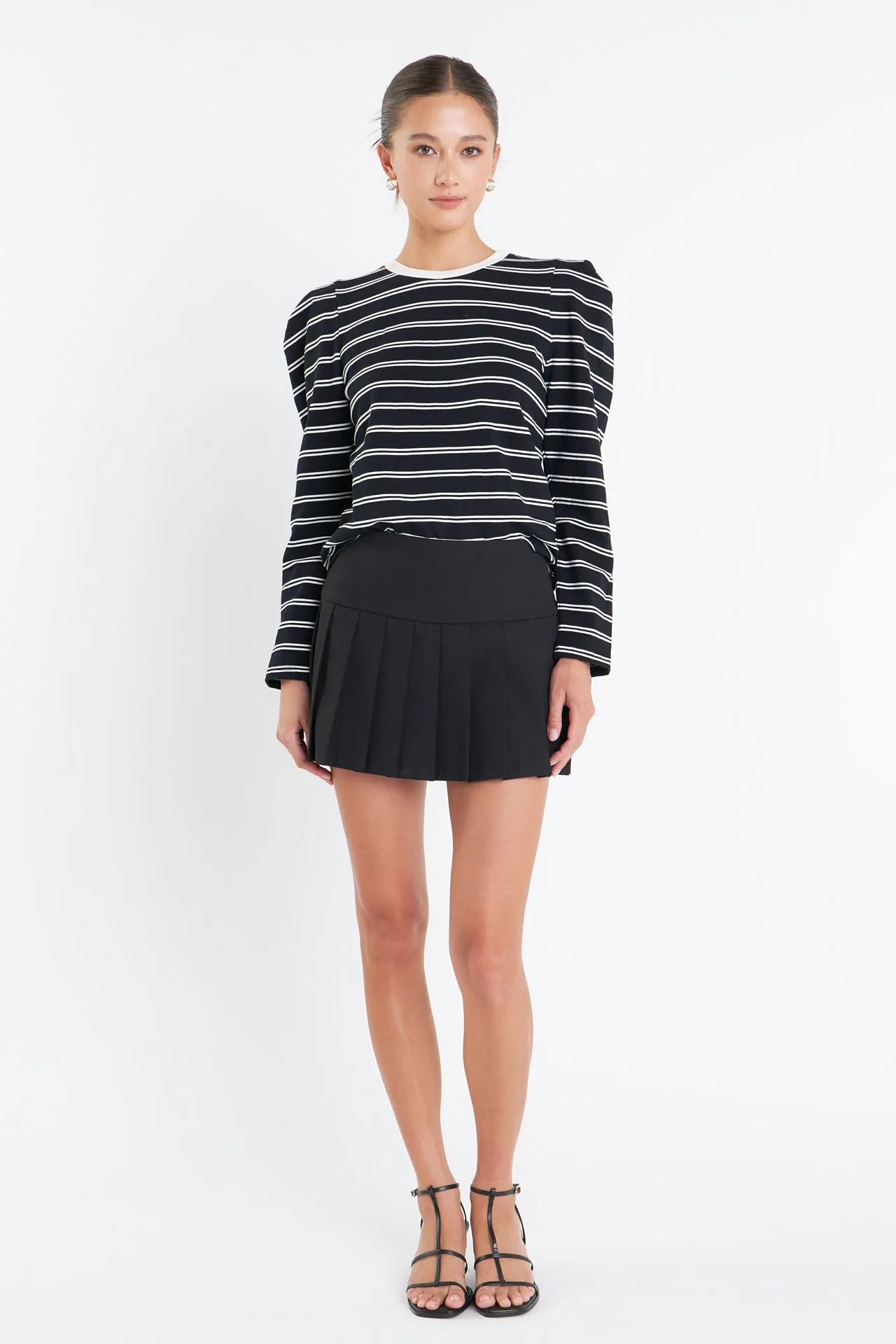 English Factory - Striped Puff Sleeves Top