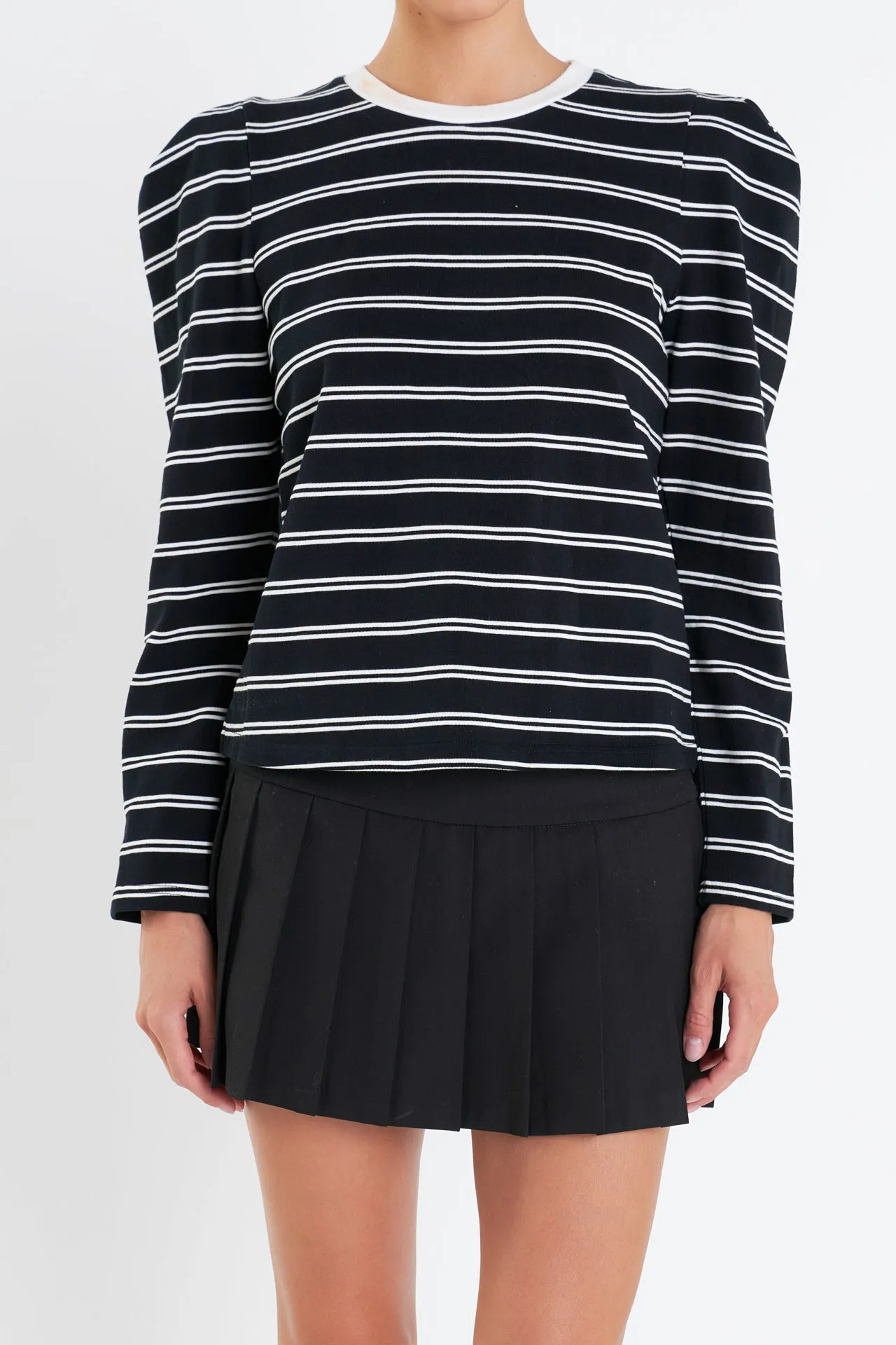 English Factory - Striped Puff Sleeves Top