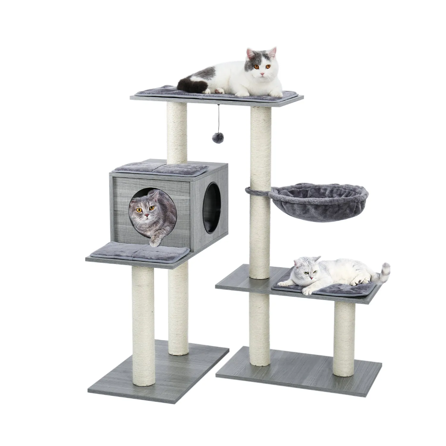 Essentials Wooden Modern Cat Tower Activity Centre