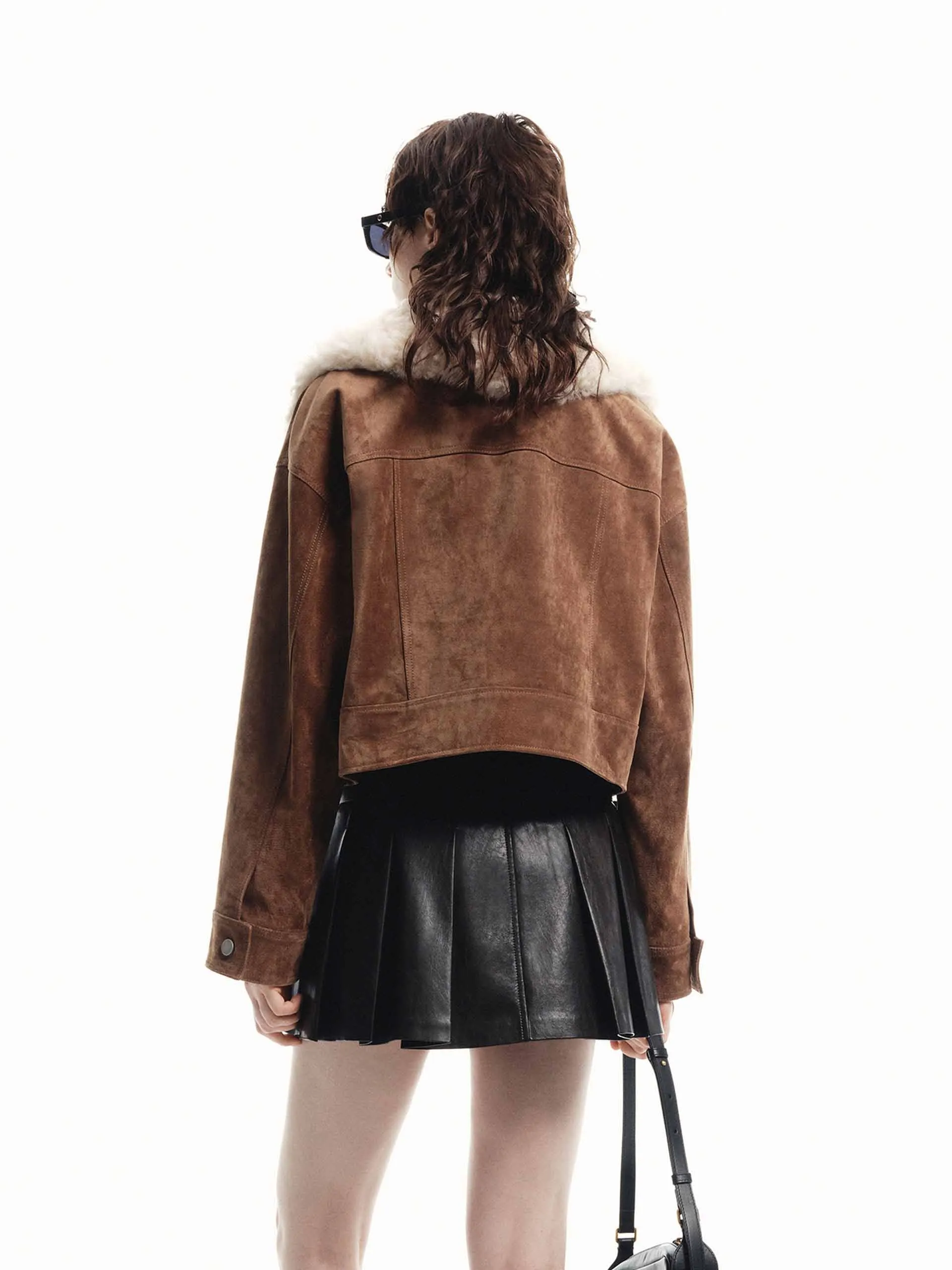 Faux Suede Cropped Jacket