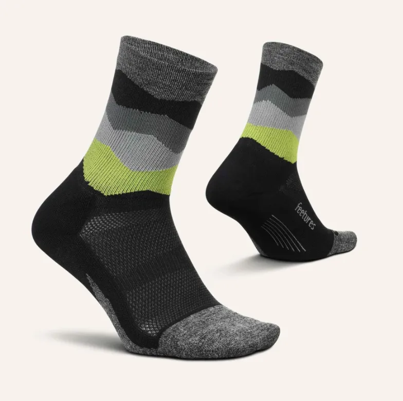 Feetures Elite LC Mini Crew - Black Waves