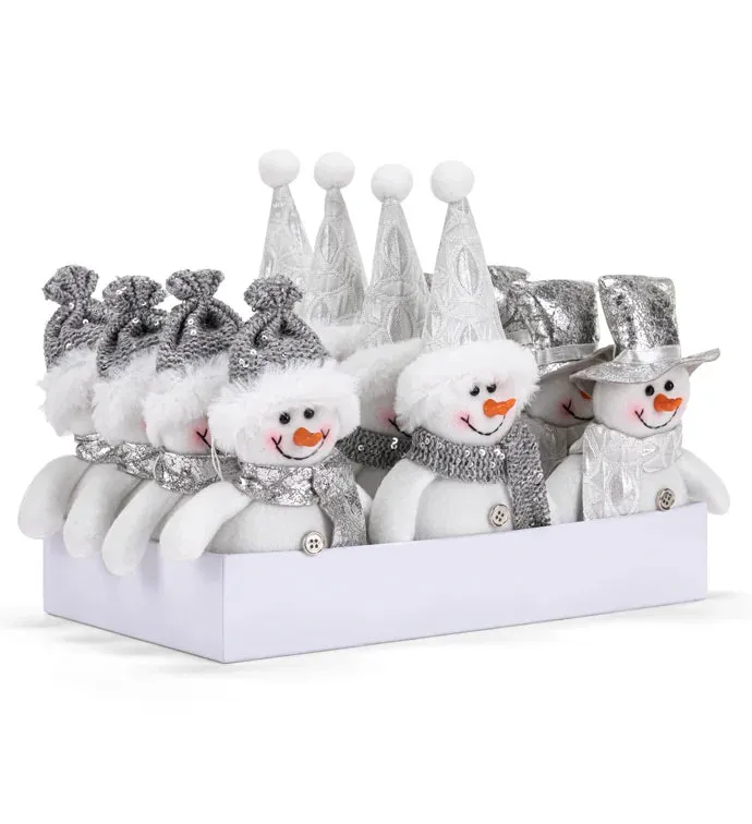 Festive Gray/Silver Snowman Ornaments