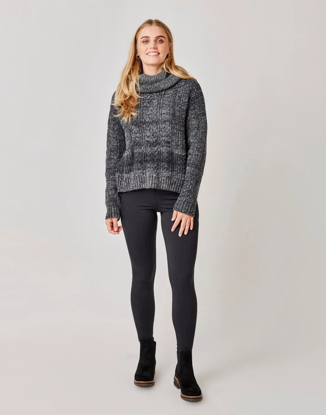 Field Sweater: Black Heather - FINAL SALE