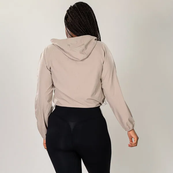 Flexi Vital  - Beige Crop Hoodie