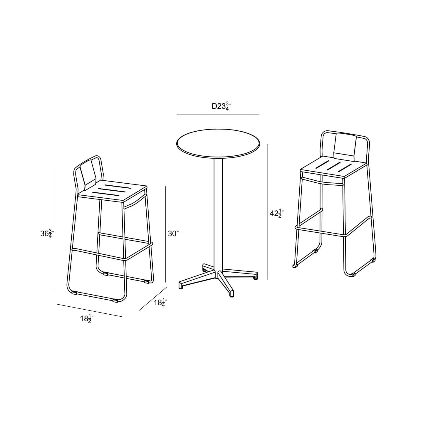 Frank 3 Piece Bar Set