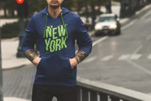 Free Men Wearing a Hoodie Mockup in the Street