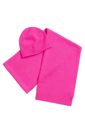 Fuchsia Wool-Cashmere Accessories Set