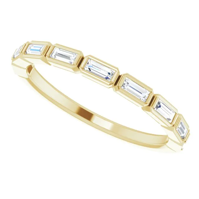 Gemma Baguette Diamond Bezel Band