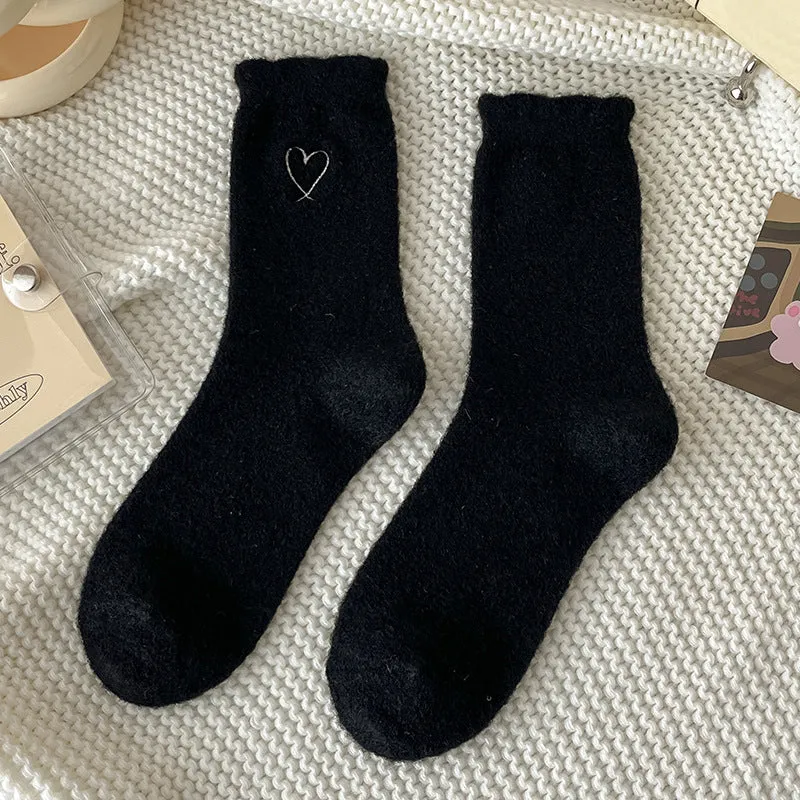 Gohobi Warm Velvet Heart Socks