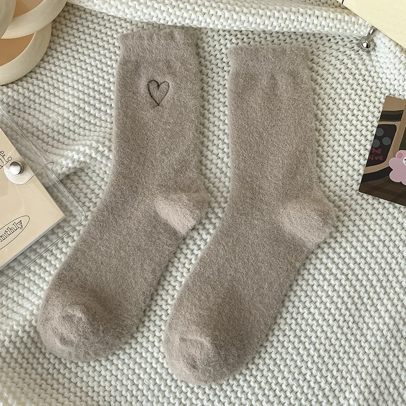 Gohobi Warm Velvet Heart Socks