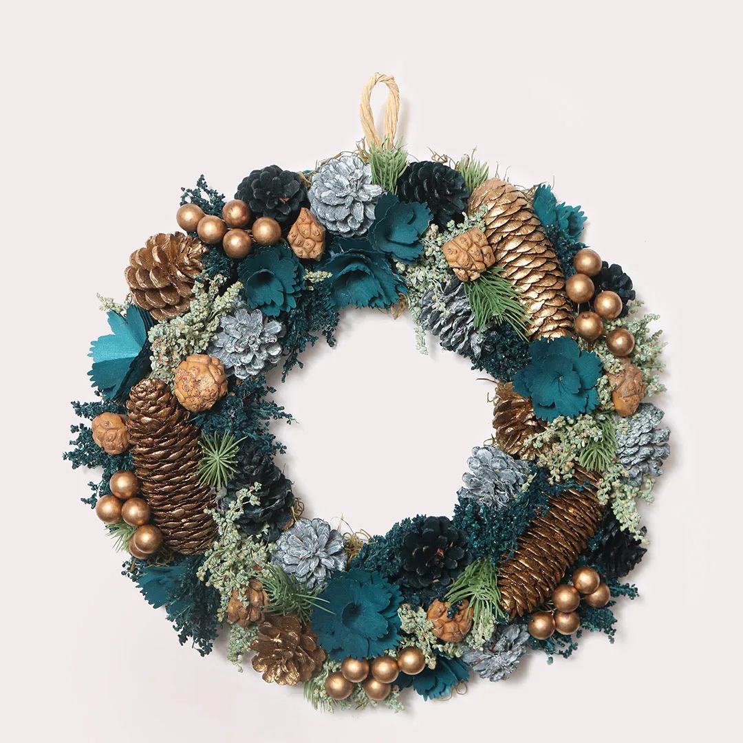 Gold Pinecone Wreath