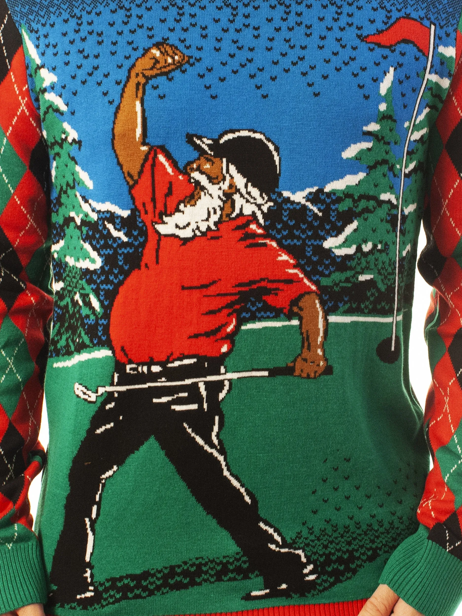 Golfing Santa Ugly Christmas Sweater - Best Xmas Gifts For Him Or Her