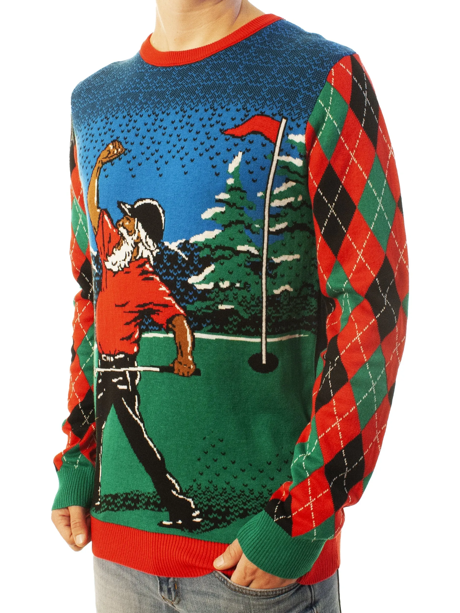 Golfing Santa Ugly Christmas Sweater - Best Xmas Gifts For Him Or Her