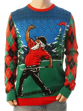 Golfing Santa Ugly Christmas Sweater - Best Xmas Gifts For Him Or Her