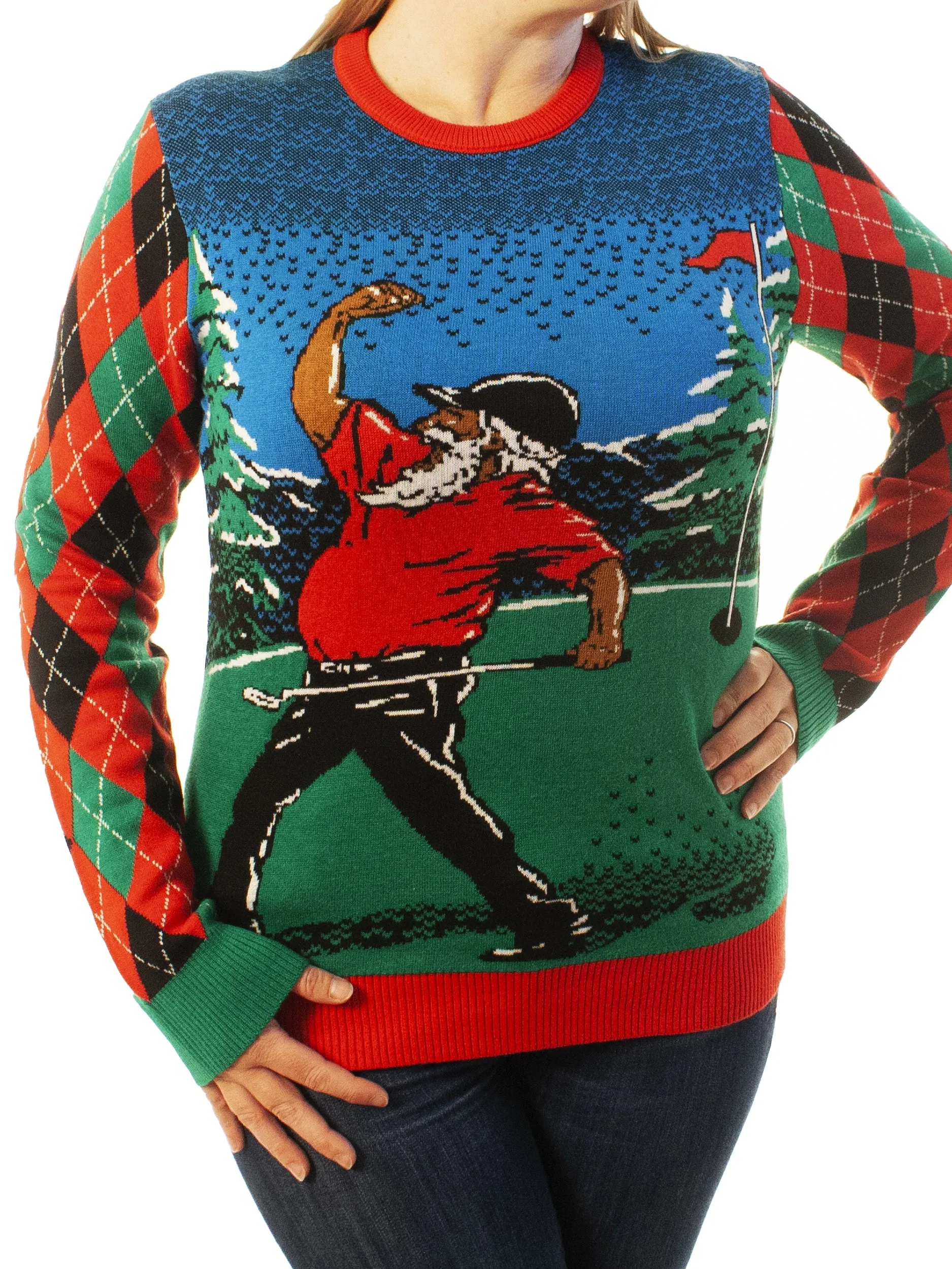 Golfing Santa Ugly Christmas Sweater - Best Xmas Gifts For Him Or Her