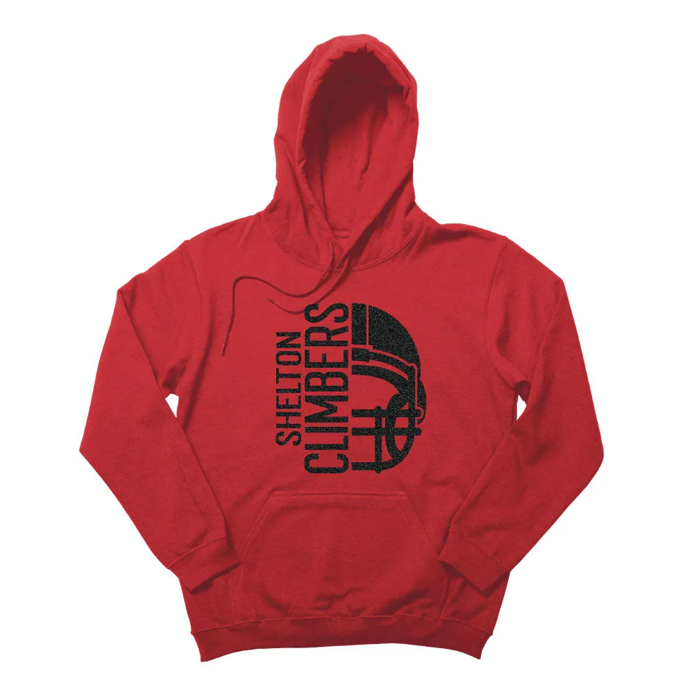 Half Football Helmet Shelton Climbers Football Red Hoodie