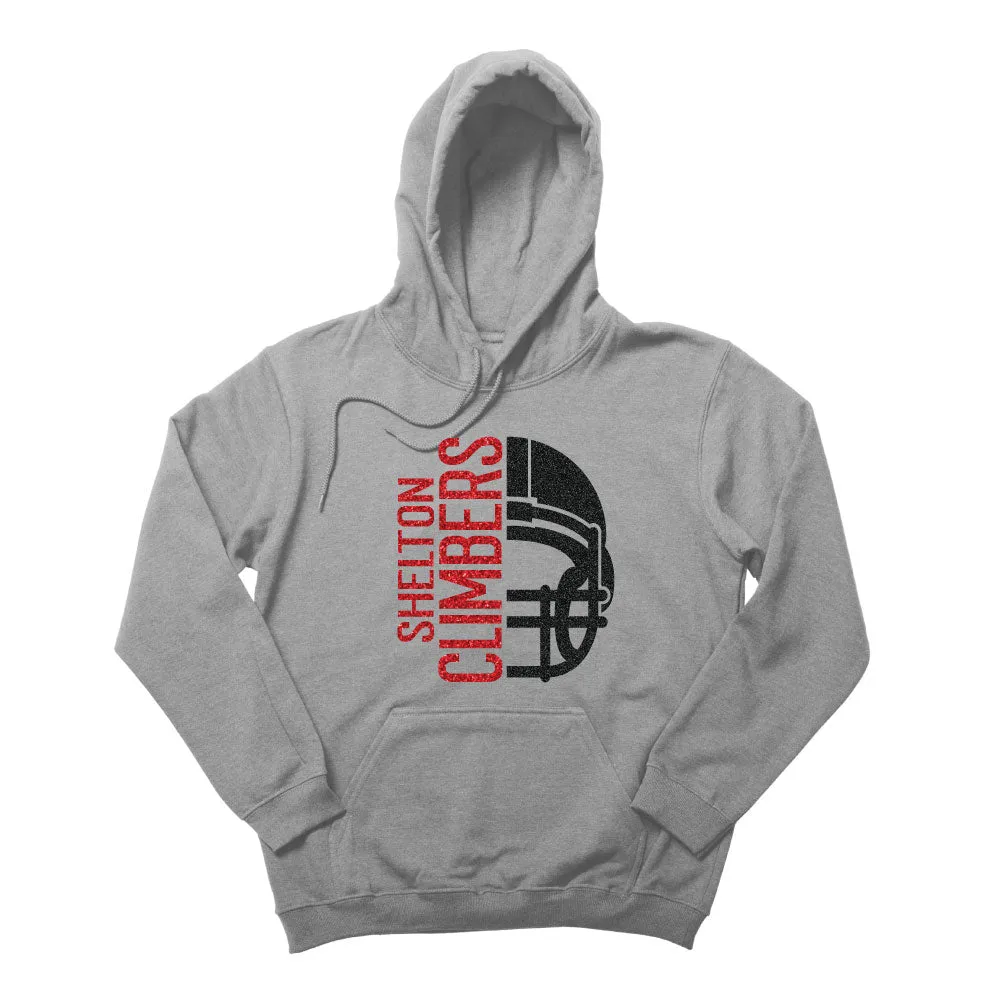 Half Football Helmet Shelton Climbers Football Red Hoodie