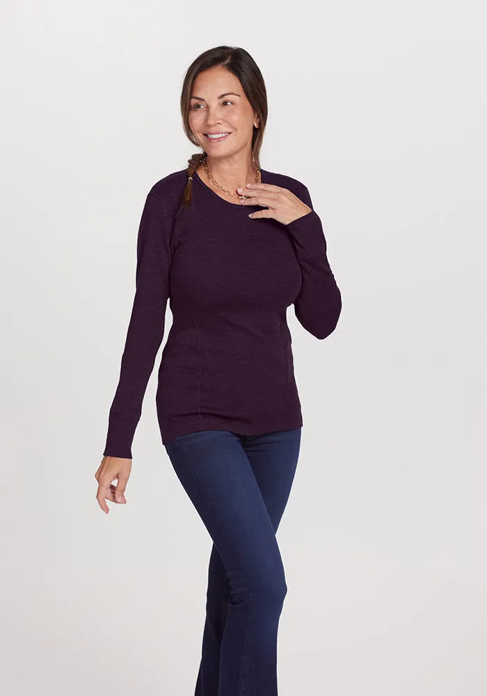 Hannah Long Sleeve Top - Deep Plum