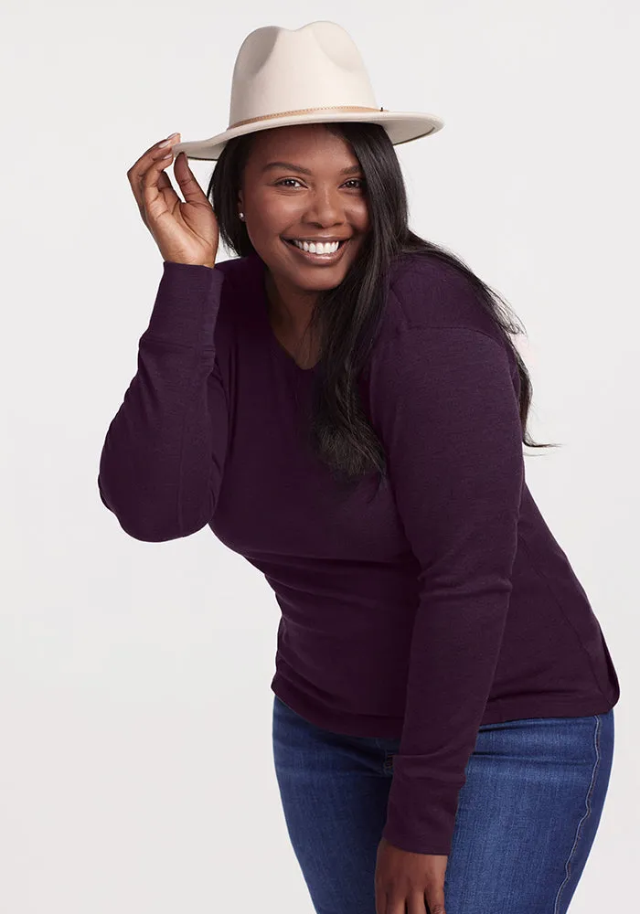 Hannah Long Sleeve Top - Deep Plum