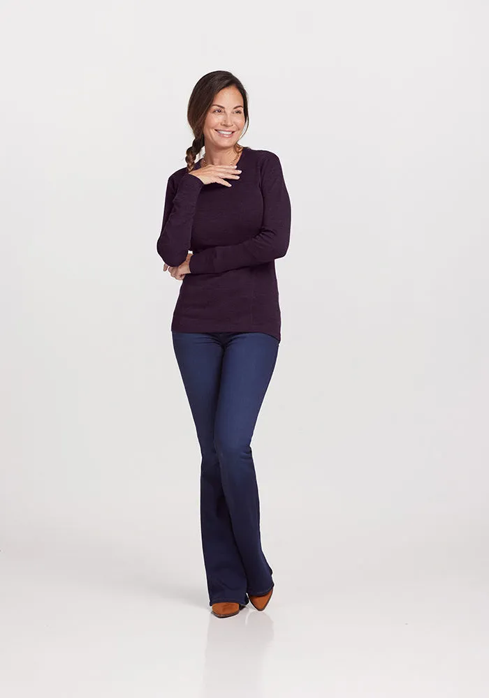 Hannah Long Sleeve Top - Deep Plum