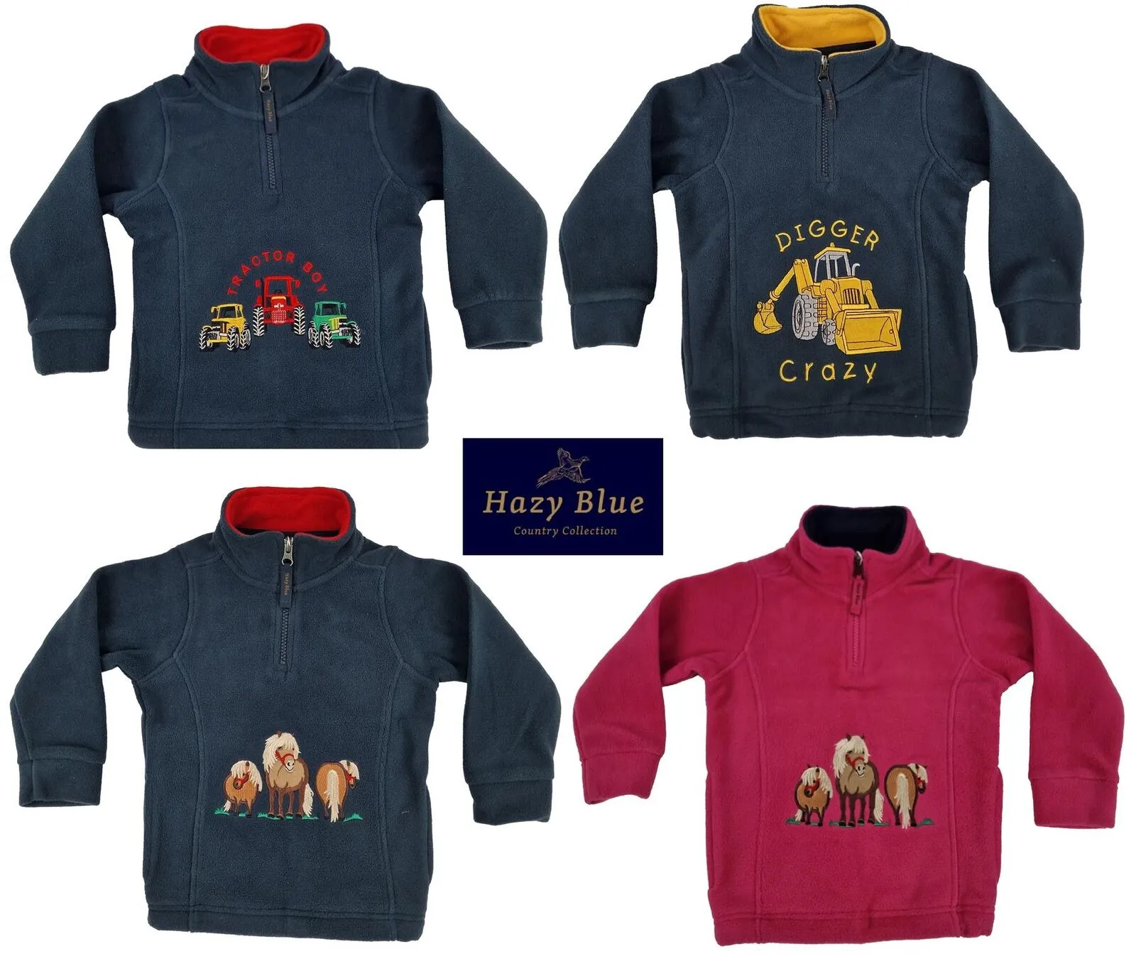 Hazy Blue Kids Half Zip Fleeces