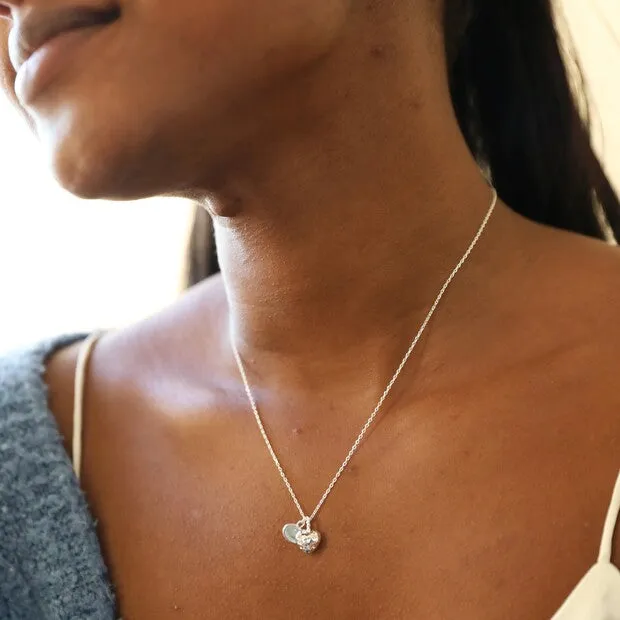 Heart & Moonstone Pendant Necklace