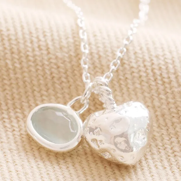 Heart & Moonstone Pendant Necklace