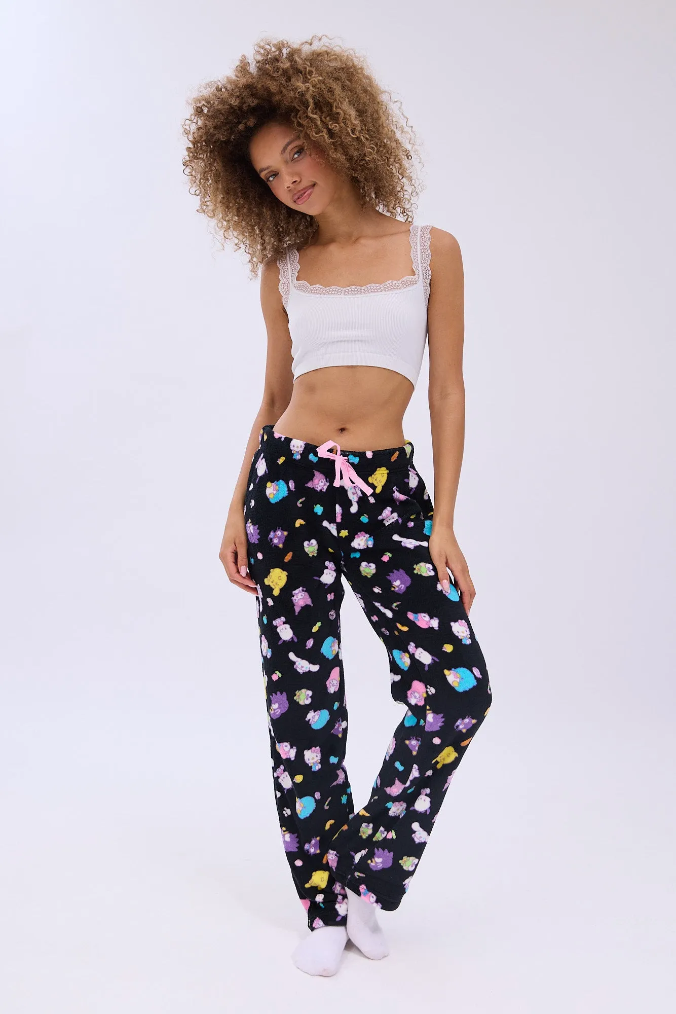 Hello Kitty Printed Plush Pajama Pants