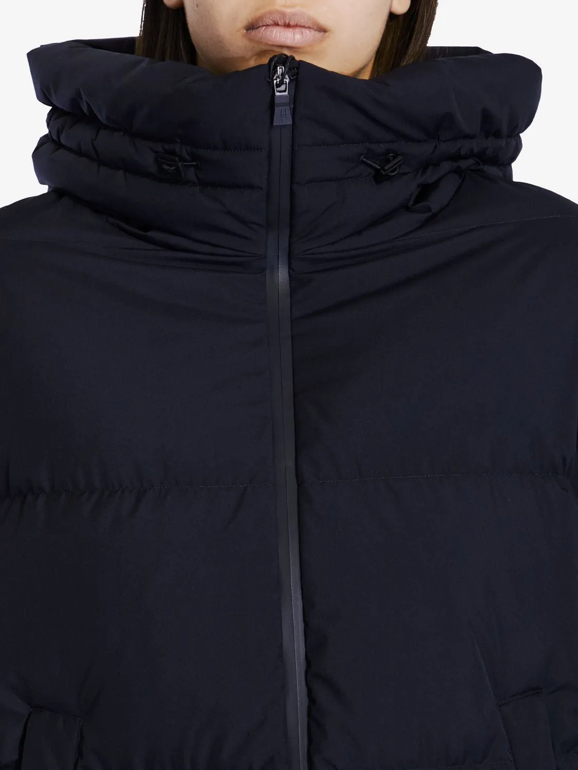 HERNO Chic Black Quilted Down Jacket with Drawstring Hood