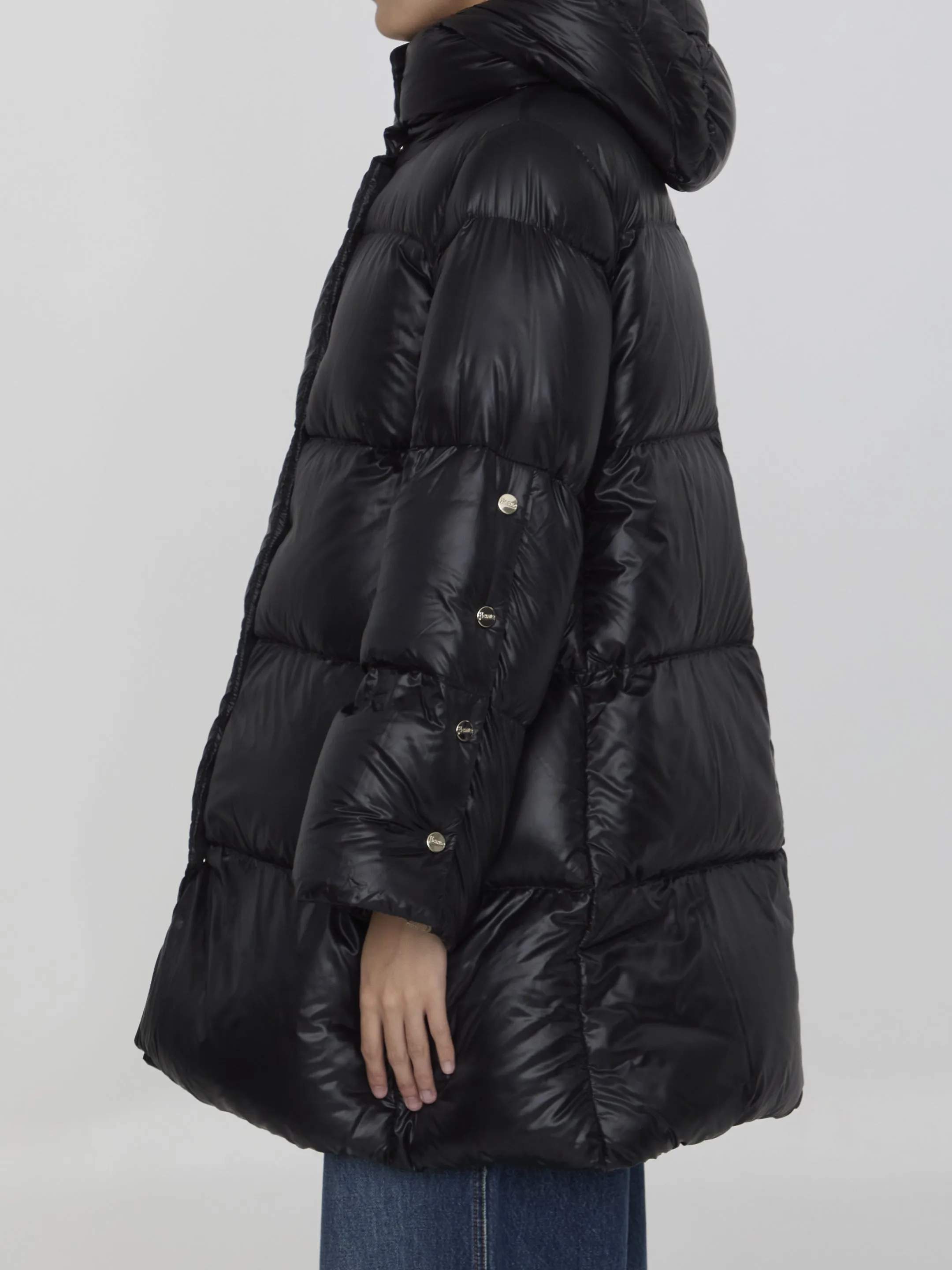 Herno Long Down Jacket In Nylon