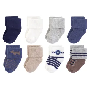 Hudson Baby Cotton Rich Newborn and Terry Socks, Bear