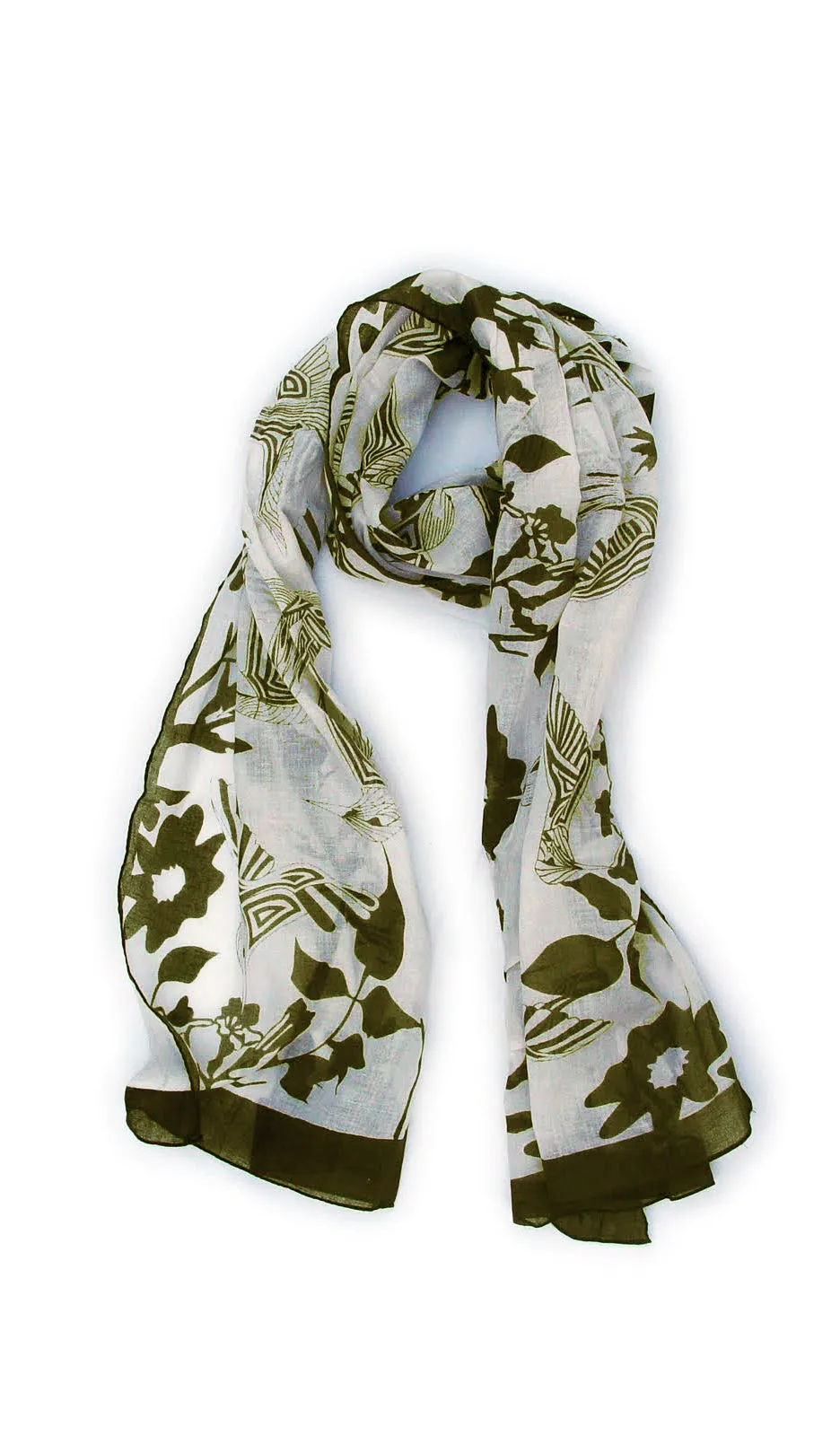 Hummingbird Soft Cotton Printed Scarf