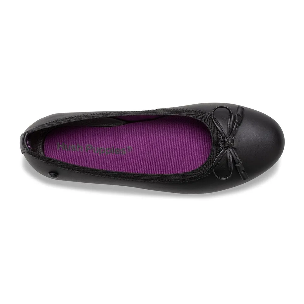 Hush Puppies Black Josie Children’s Flat