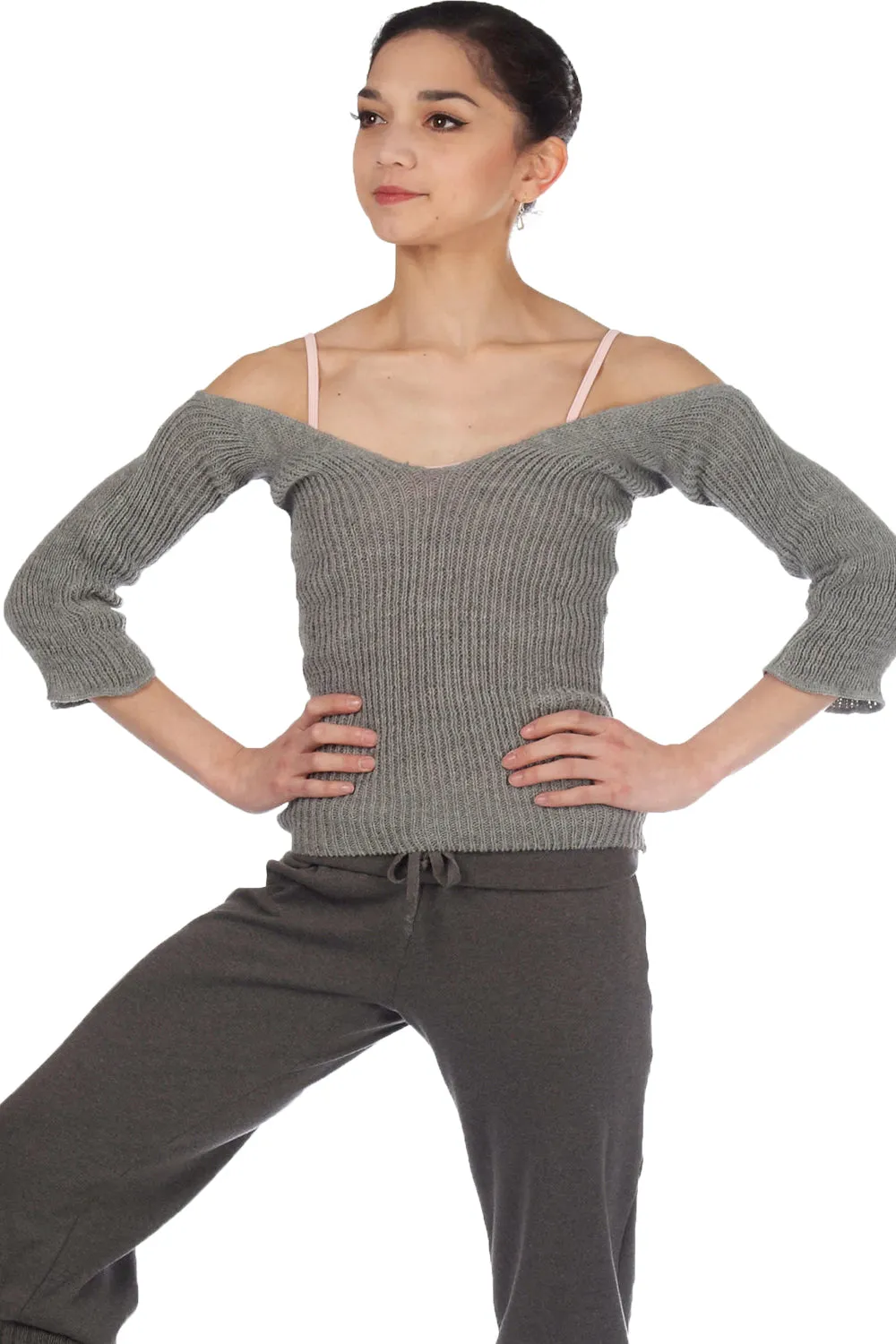 INTERMEZZO 6070 WOMEN V-NECK WARM-UP SWEATER