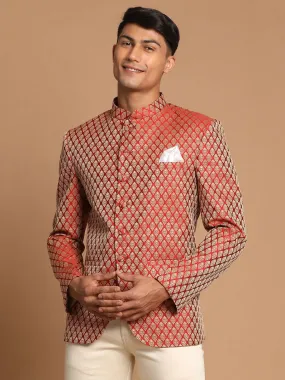 Jashvi Men's Maroon Silk Blend Ethnic Jodhpuri