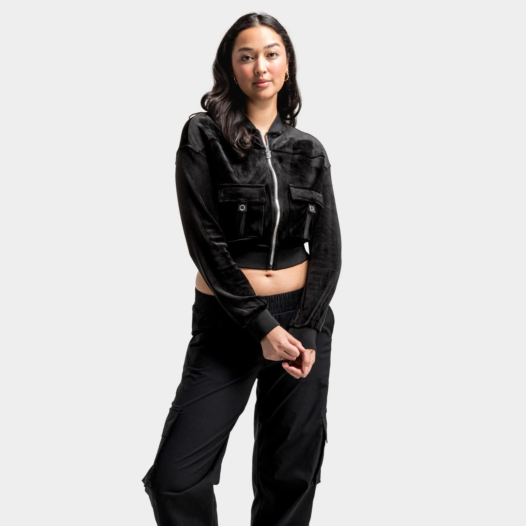 Juicy Couture Women's Cargo Bomber / Black