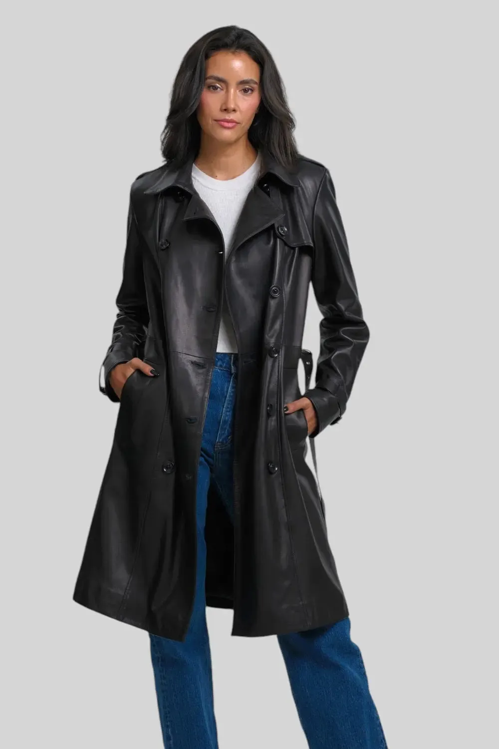 Juliette Nappa Leather Coat