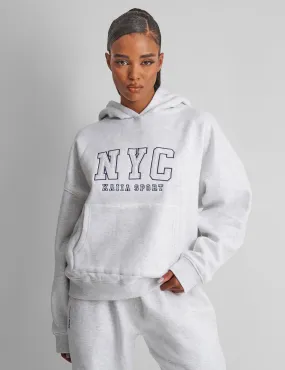 Kaiia Nyc Oversized Hoodie in Grey Marl