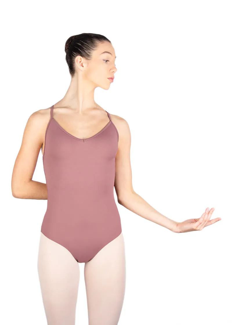 Kayla Cross-Back Camisole Leotard (Wild Rose)