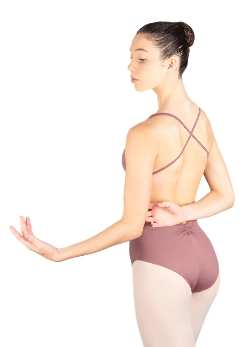 Kayla Cross-Back Camisole Leotard (Wild Rose)