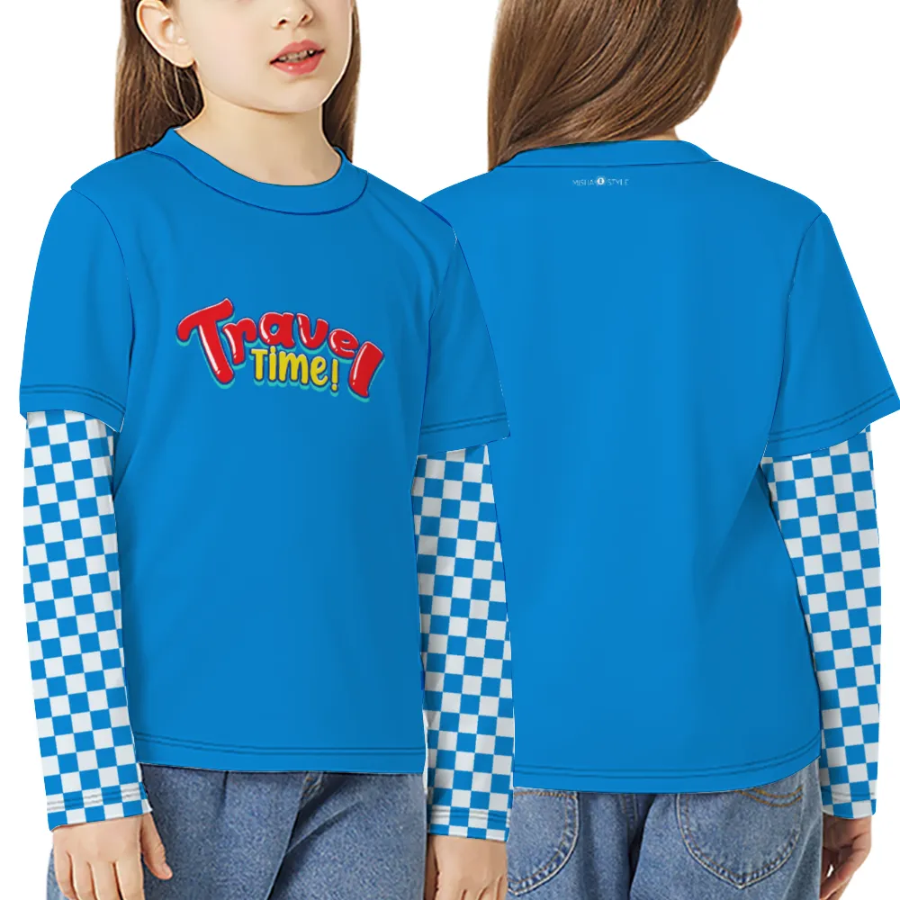 Kids Long-sleeve T-Shirts for Splicing Tees