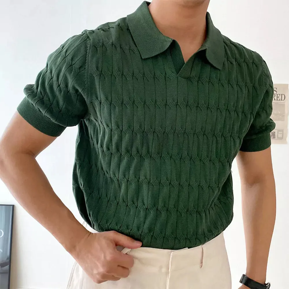 Knitted Jacquard Polo Shirt