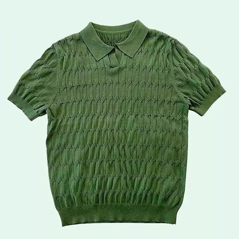 Knitted Jacquard Polo Shirt