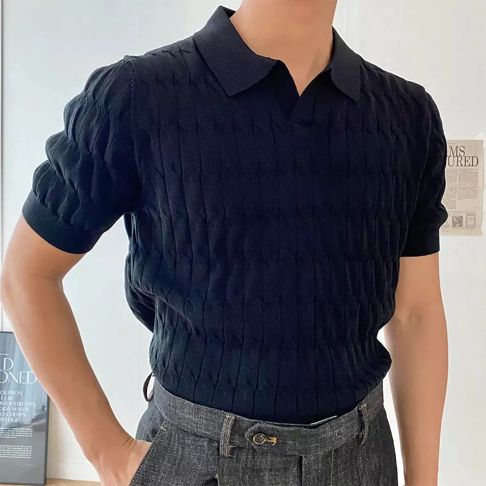 Knitted Jacquard Polo Shirt