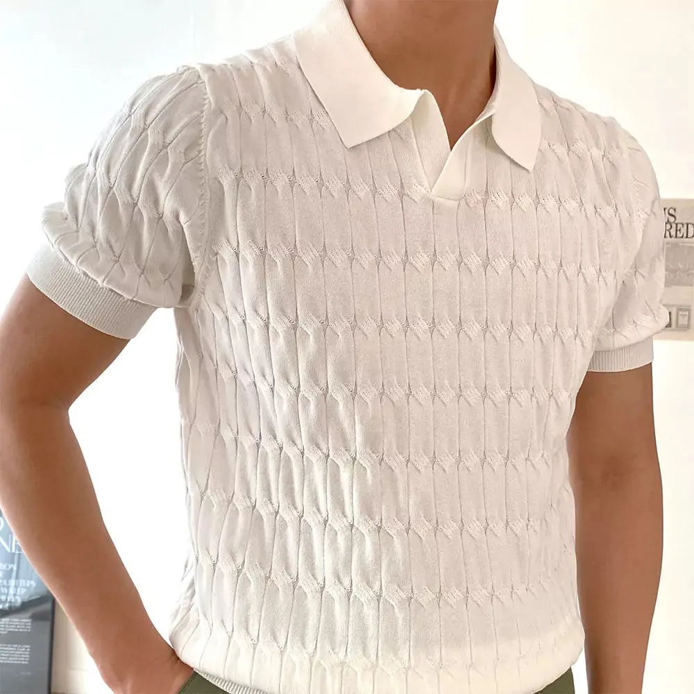 Knitted Jacquard Polo Shirt