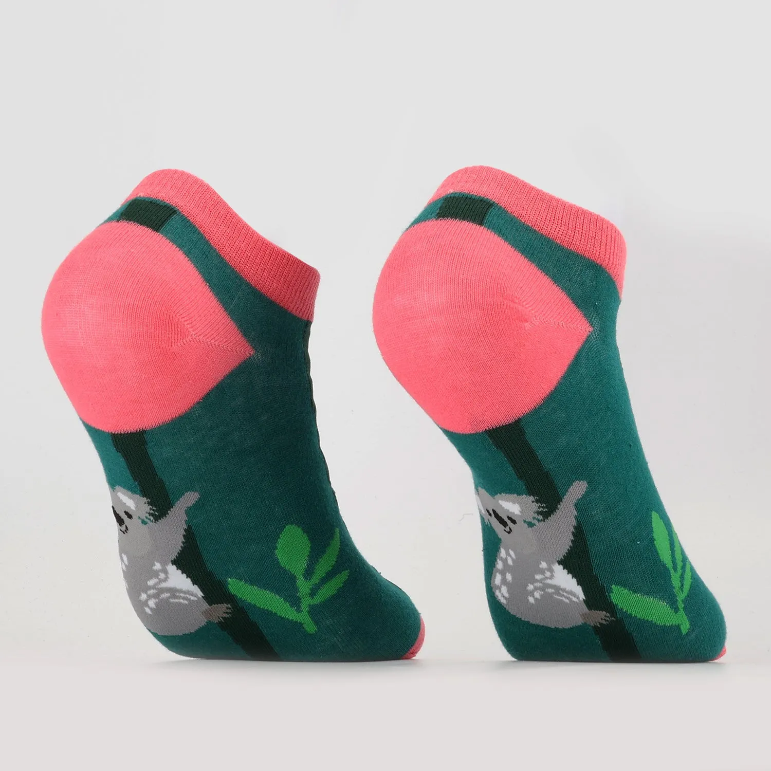 Koala Leaf Green Ankle Socks