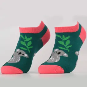 Koala Leaf Green Ankle Socks